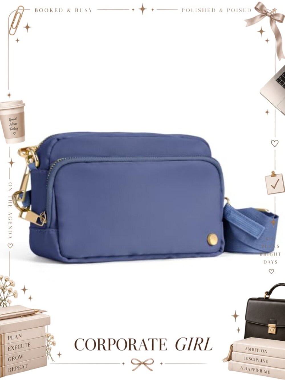 Slash-Resistant RFID Blocking Anti-Theft Crossbody Bag Travel Purse